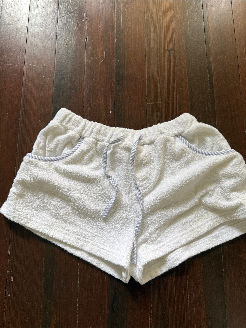 Bella bliss girls White Terry Cloth Drawstring shorts